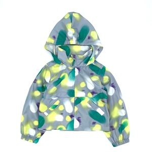EUC N By Naf Naf Hooded Windbreaker Jacket in Gray & Green 4